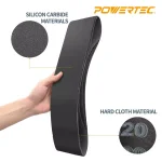 POWERTEC 320 Grit Silicon Carbide Sanding Belts, 4 in. x 36 in. (3-Pack) thumbnail 4