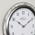FirsTime & Co. Sophia Mosaic Wall Clock - Silver & Sandstone Shell Decor thumbnail 2