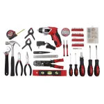 Apollo Tools 161-Piece Home Tool Kit with 3.6V Li-Ion Cordless Screwdriver thumbnail 2
