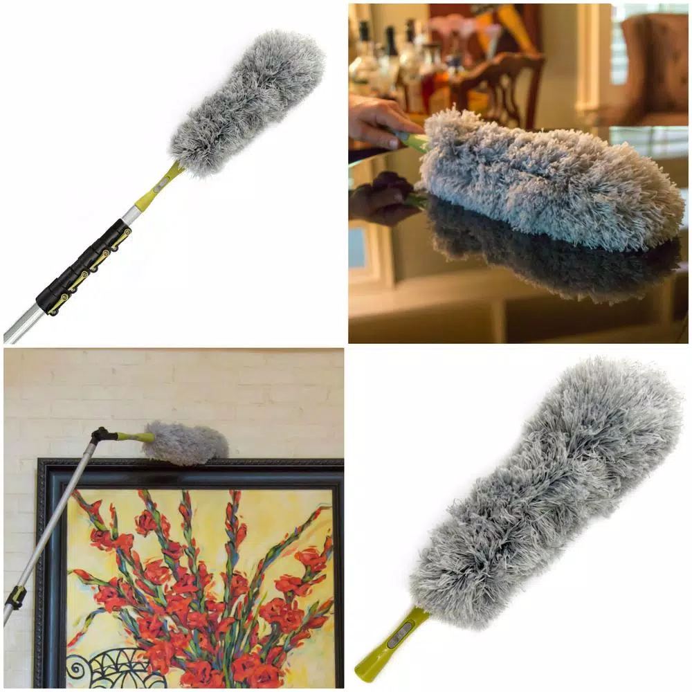 DocaPole Microfiber Feather Duster & 6-24 ft. Telescopic Extension Pole High Reach Cleaning Kit
