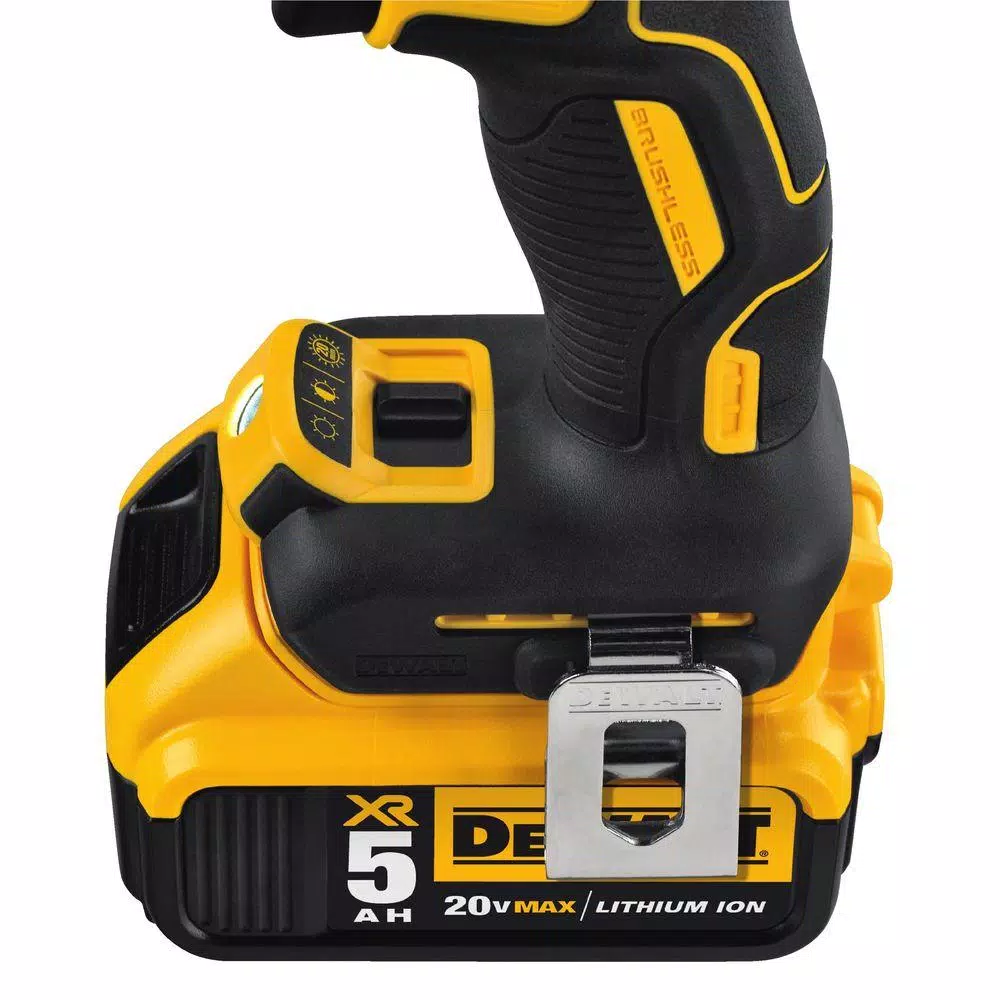 DEWALT 20V MAX XR Brushless 1/2 in. Hammer Drill Kit with (3) 5.0Ah Batteries and Charger