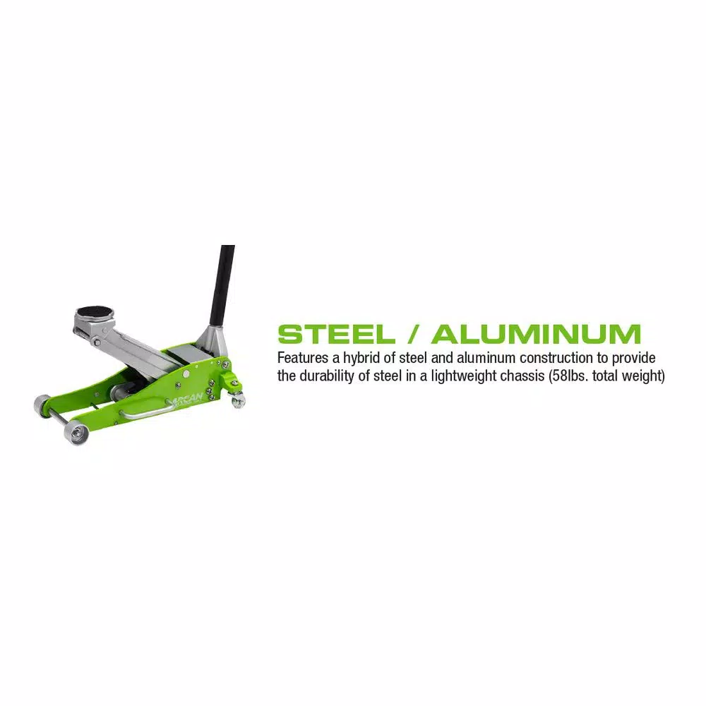 Arcan HJ3000A 3-Ton Hybrid Floor Jack, Aluminum and Steel Construction
