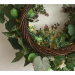 Glitzhome 24 in. Artificial Sunflower Wreath with Greenery and Grapevine Base thumbnail 4