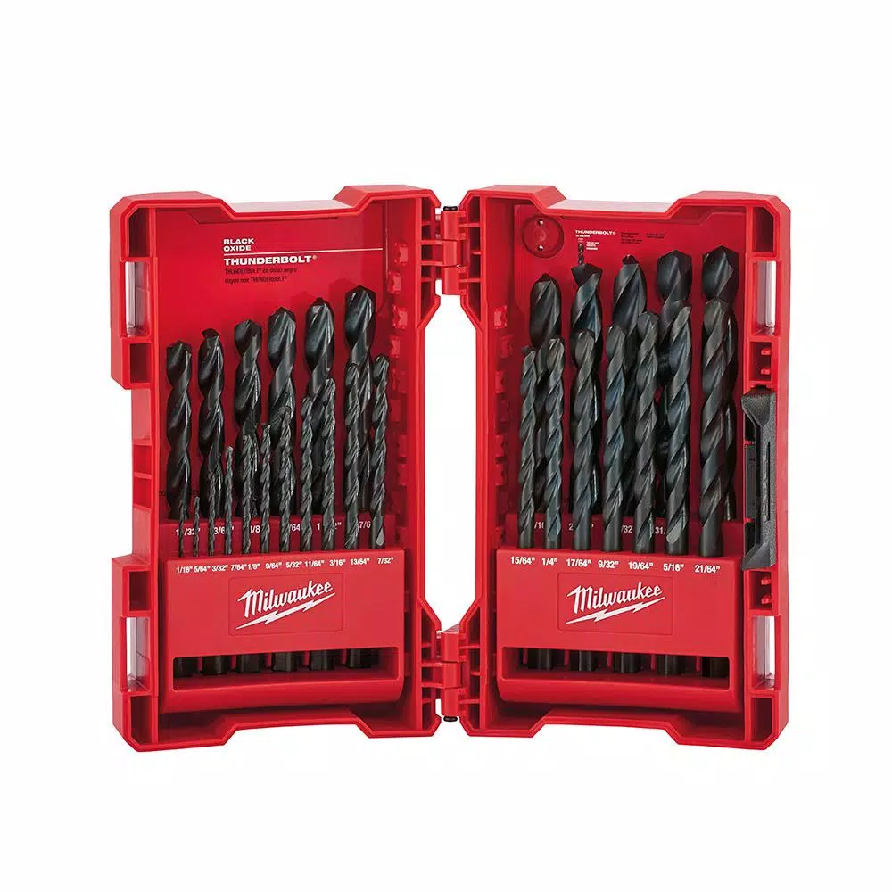 Milwaukee Shockwave Impact Duty Driver Bit Set (40-Pc) & Thunderbolt Black Oxide Drill Bit Set (29-Pc) 69-Piece Combo