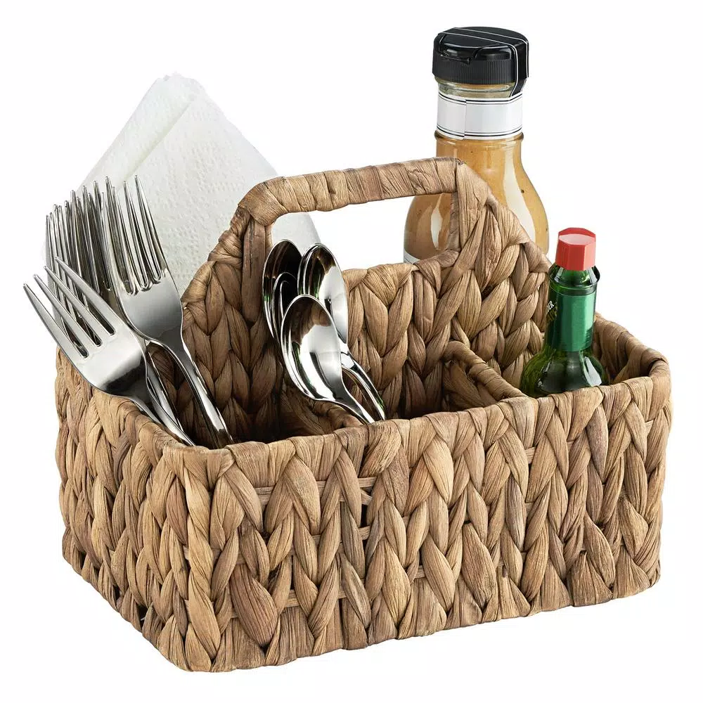 Artland Garden Terrace Water Hyacinth Carry-All Server, Rectangular Condiment & Flatware Holder