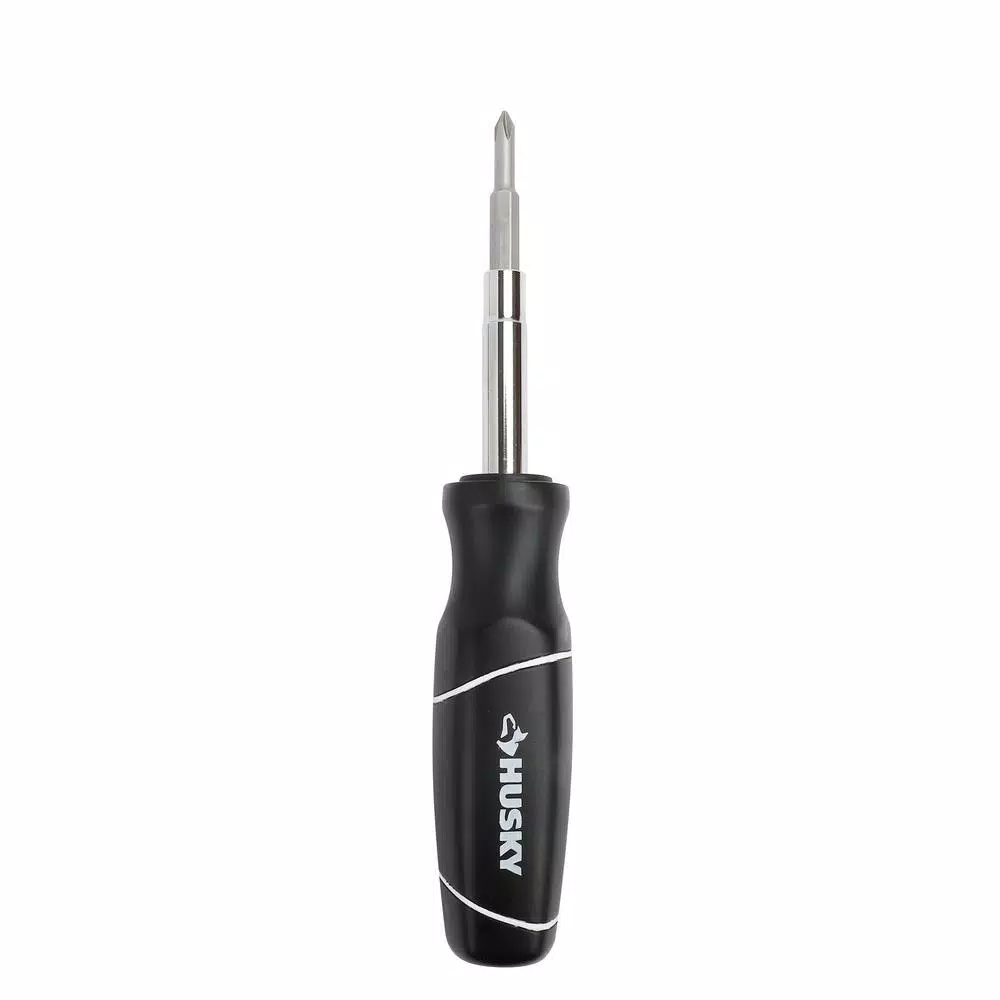 Husky 3-Piece Hand Tool Set with 6-in-1 Screwdriver, Slip Joint Pliers, and Folding Utility Knife