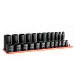 Capri Tools 24-Piece 3/8 in. Drive SAE Impact Socket Set with Billet Aluminum Rail thumbnail 1