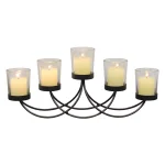 Stonebriar Collection Stonebriar Black Metal 5-Votive Candle Holder Centerpiece thumbnail 4