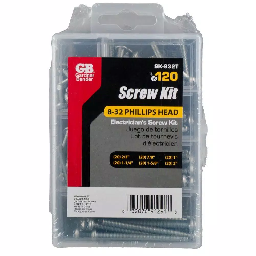 Gardner Bender Electrician's Machine Screw Assortment Kit, 120-Piece Set with Organizer Case