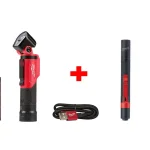Milwaukee 500 Lumen USB Rechargeable Pivoting LED Flashlight & 100 Lumen Aluminum Pen Light Set thumbnail 1