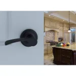 Copper Creek Scandinavian Kash Black Passage Lever Door Handle, Modern Interior Zinc Hardware thumbnail 6