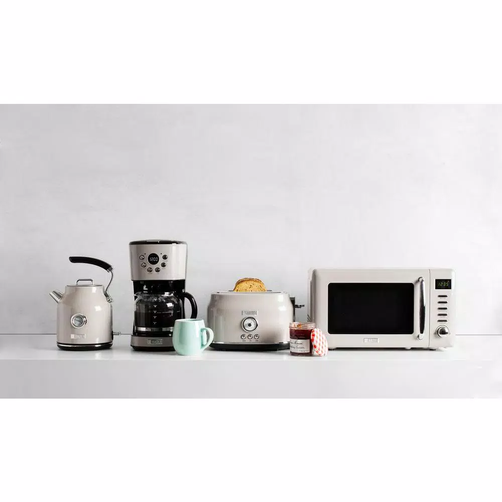 Haden 12-Cup Retro Style Programmable Drip Coffee Maker with Strength Control, Putty