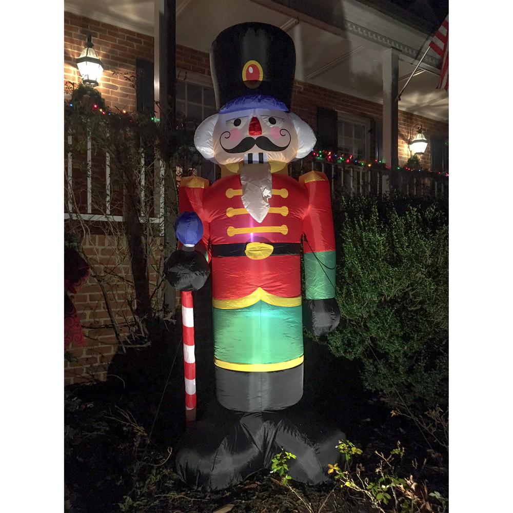 ALEKO's 8 ft. Christmas Inflatable Nutcracker with LED Lights and UL Certified Blower