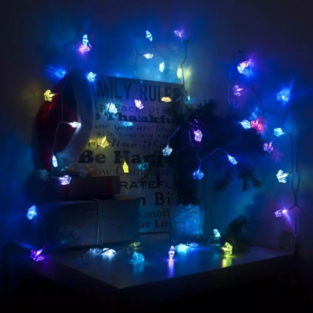 ALEKO 50-Light Multicolor LED Crown String Lights, 19.5 ft. Flashing Holiday Decor