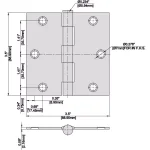 Everbilt 3-1/2 in. Square Corner Door Hinge, Satin Nickel, 24-Pack thumbnail 4