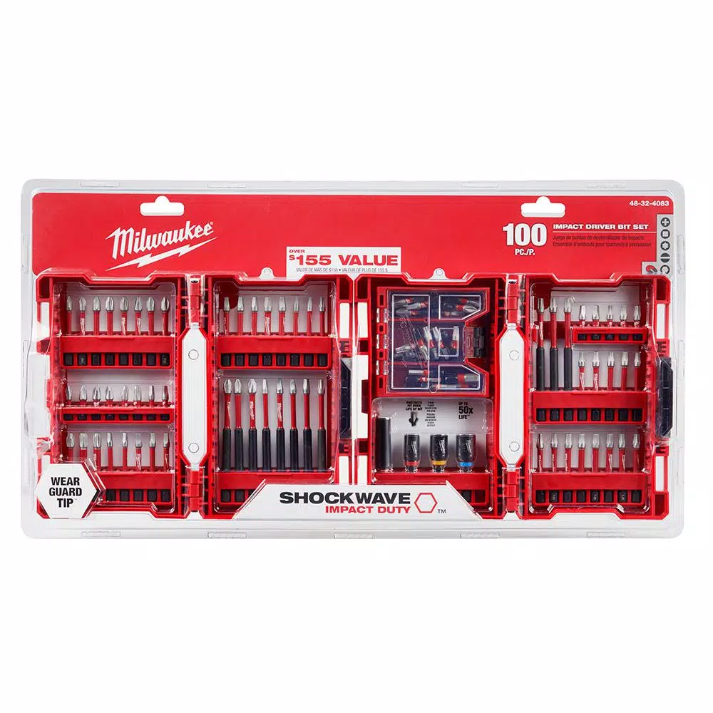Milwaukee SHOCKWAVE 100-Piece Impact-Duty Alloy Steel Drill and Driver Bit Set
