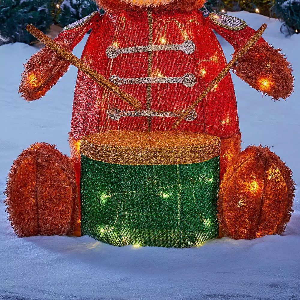 Home Accents Holiday Yuletide Lane 36-in LED Teddy Bear Holiday Yard Decoration with Warm White Lights