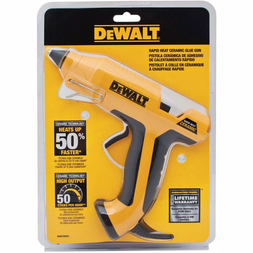 DEWALT DWHTGR50 Professional Ceramic Heating Element Glue Gun with 12-Pack Glue Sticks