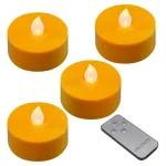 LUMABASE Orange Extra Large LED Tea Light Candles with Remote Control and Dual Timers, 4-Count thumbnail 1