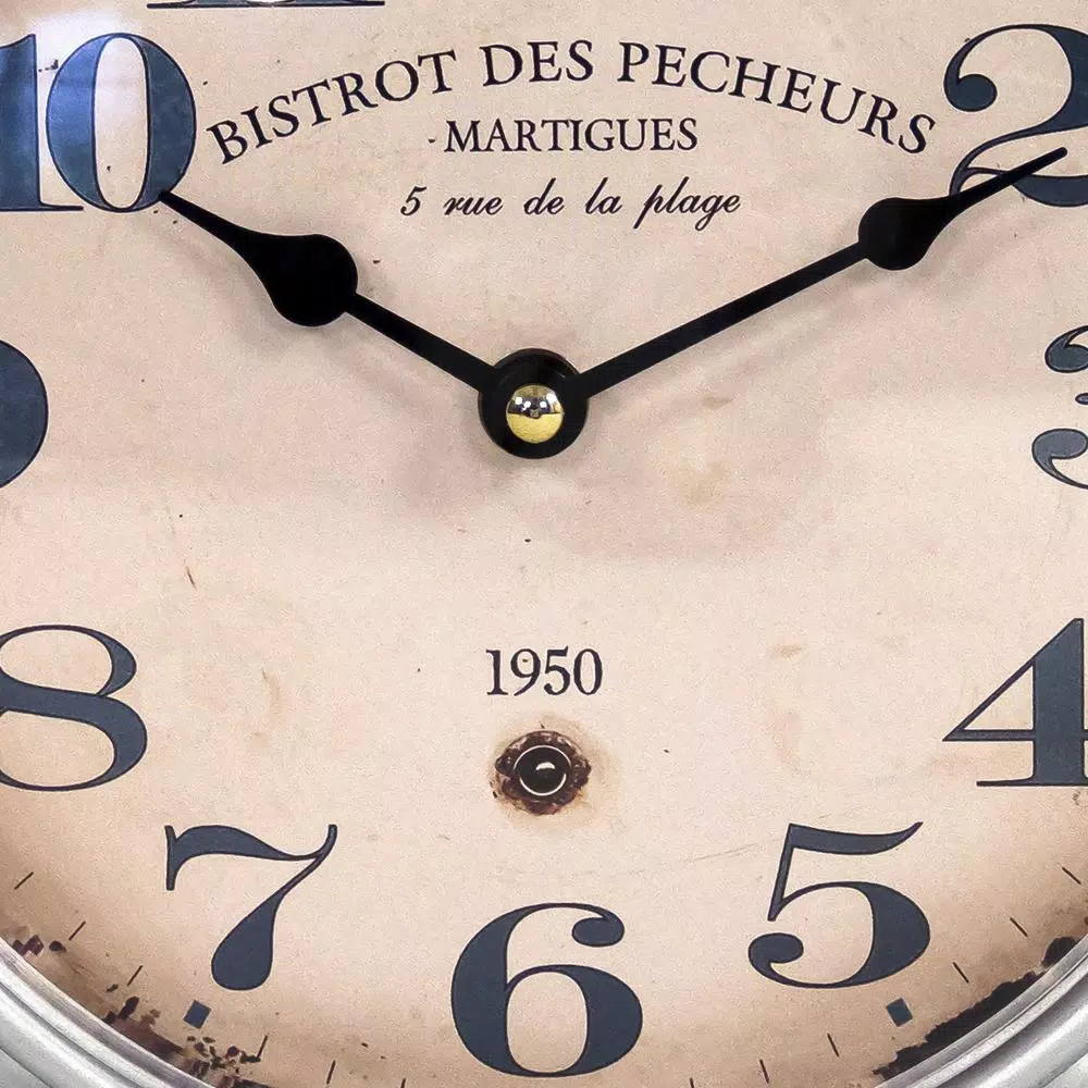 Zentique Blue Vintage Distressed Face Analog Desk Clock - Metal Frame, Quartz Movement