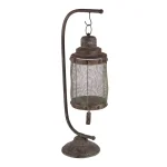 LITTON LANE 28 in. x 8 in. Iron Suspended Cage Candle Holder - Black Industrial Rustic Lantern thumbnail 2