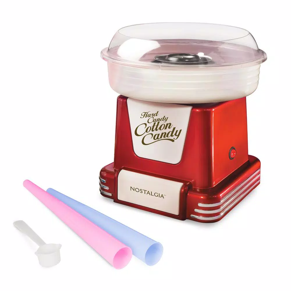 Nostalgia PCM805 Retro Series Hard & Sugar Free Cotton Candy Maker, Red