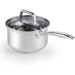 Cook N Home 3 qt. Stainless Steel Saucepan with Tempered Glass Lid thumbnail 5
