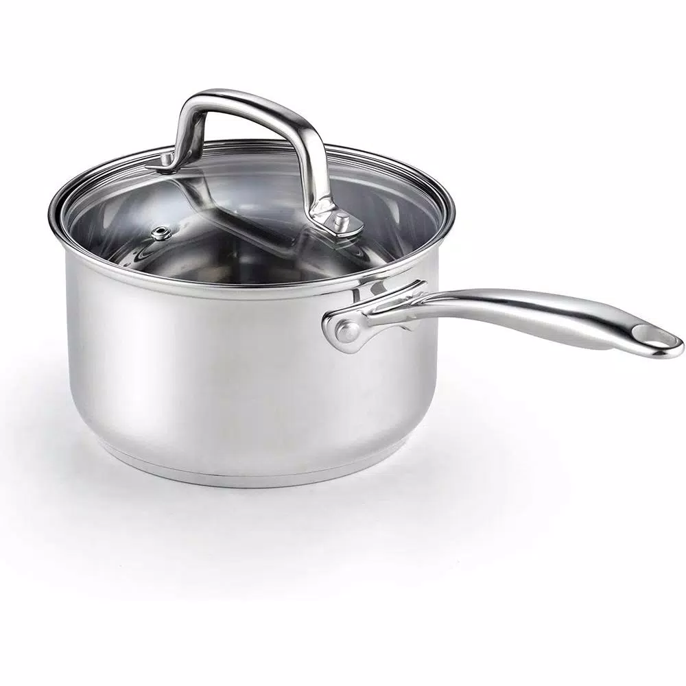 Cook N Home 3 qt. Stainless Steel Saucepan with Tempered Glass Lid