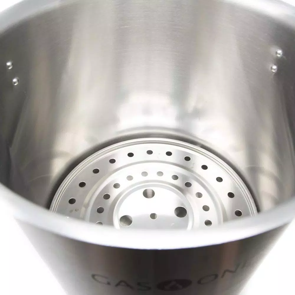 Gas One 24 qt. Stainless Steel Stock Pot Set with Lid and Steamer Rack