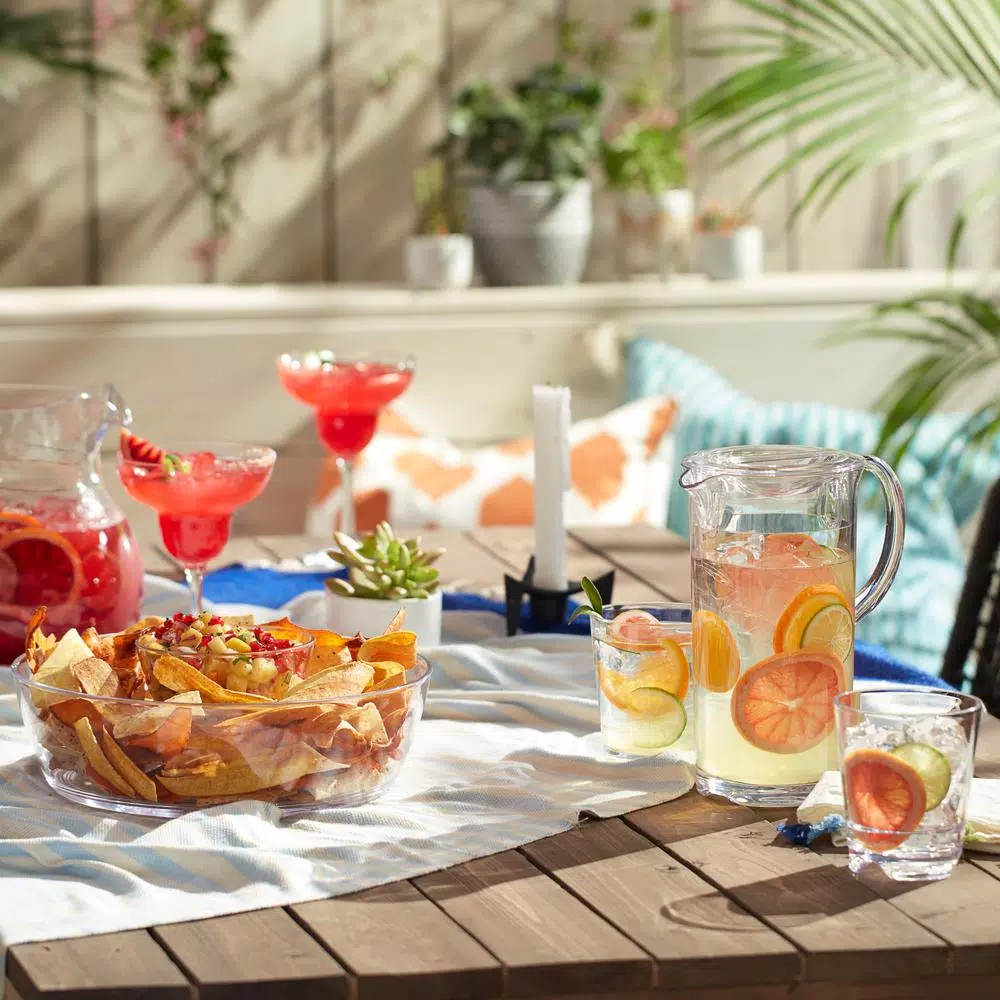 Libbey Indoors Out 2-Piece Break-Resistant Chip and Dip Entertaining Set, Clear Tritan Plastic