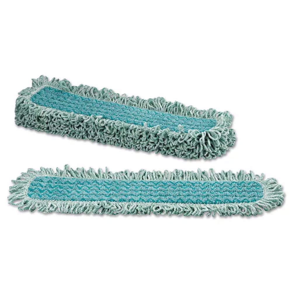 Rubbermaid Commercial Products HYGEN 24 in. Microfiber Dust Mop Pad with Fringe, Green