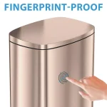 iTouchless SoftStep 13.2 Gallon Rose Gold Stainless Steel Step Trash Can with Odor Control and Removable Inner Bucket thumbnail 4