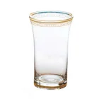 Abigails 12 oz. Clear Glass Tumbler Set with Gold Trim and White Dots, Set of 4 thumbnail 1