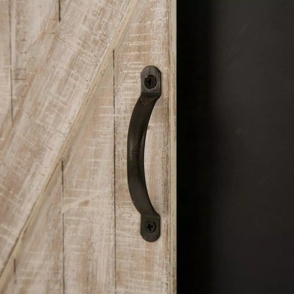Glitzhome 19.75" Farmhouse Wooden Barn Door Chalkboard Memo Board Wall Decor