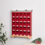 Glitzhome 25 in. Wood and Metal Countdown to Christmas Advent Calendar Decor - Red thumbnail 7