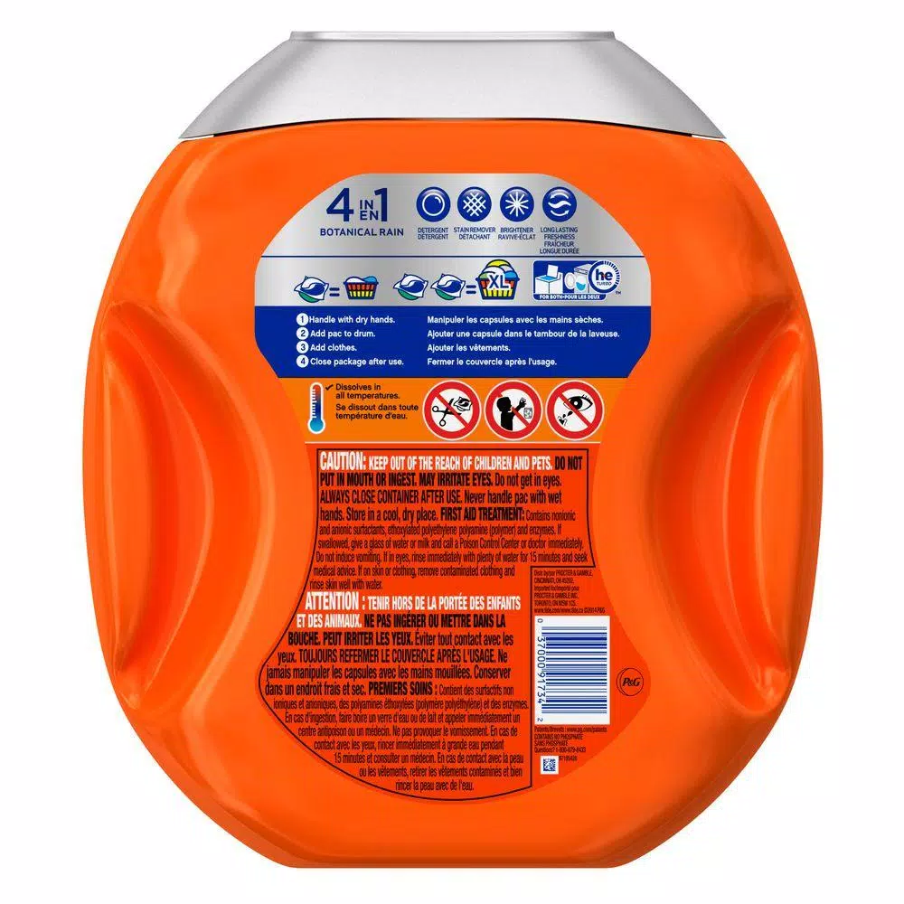 Tide PODS Plus Febreze Laundry Detergent, Botanical Rain Scent, High Efficiency, 61 Count
