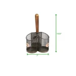 MIND READER Stainless Steel Utensil Caddy & Silverware Organizer with Wood Handle thumbnail 7