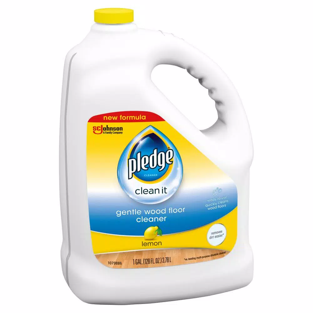 Pledge Gentle Wood Floor Cleaner, Lemon Scent, 128 oz