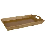 Unbranded Rectangular Bamboo Serving Tray - Rustic Brown Eco-Friendly Multi-Purpose Tray thumbnail 1