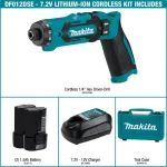 Makita 7.2V Lithium-Ion Cordless 1/4 in. Hex Driver-Drill Kit with Auto-Stop Clutch thumbnail 2