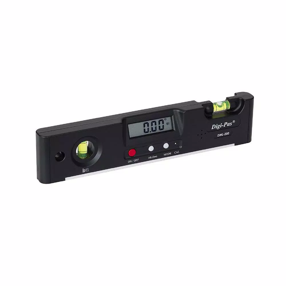 Digi-Pas DWL-200 7.9 in. Digital Torpedo Level with Magnetic Base and Protractor Angle Gauge