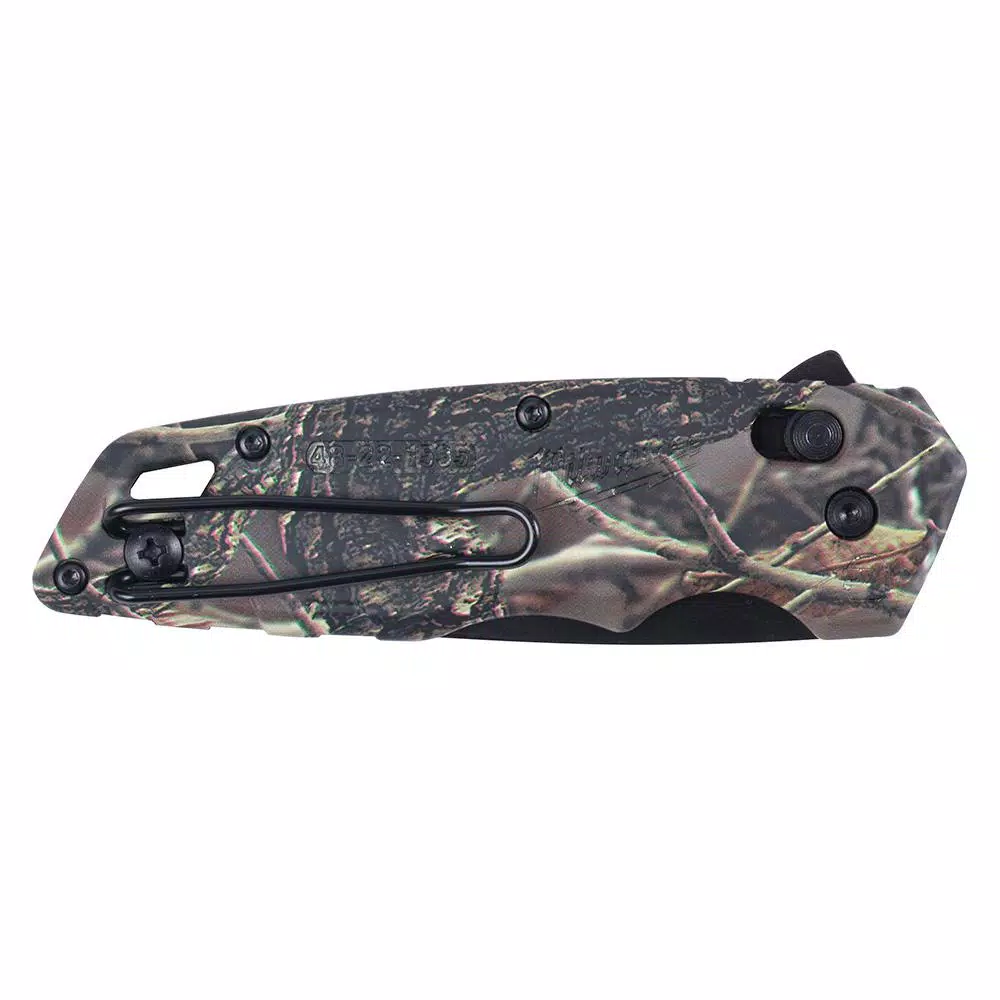 Milwaukee FASTBACK Camo Spring-Assisted Folding Knife with 2.92 in. Tanto Blade