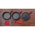 Lodge 7-Piece Seasoned Cast Iron Cookware Set with Griddle, Skillet, Grill Pan and Accessories thumbnail 2