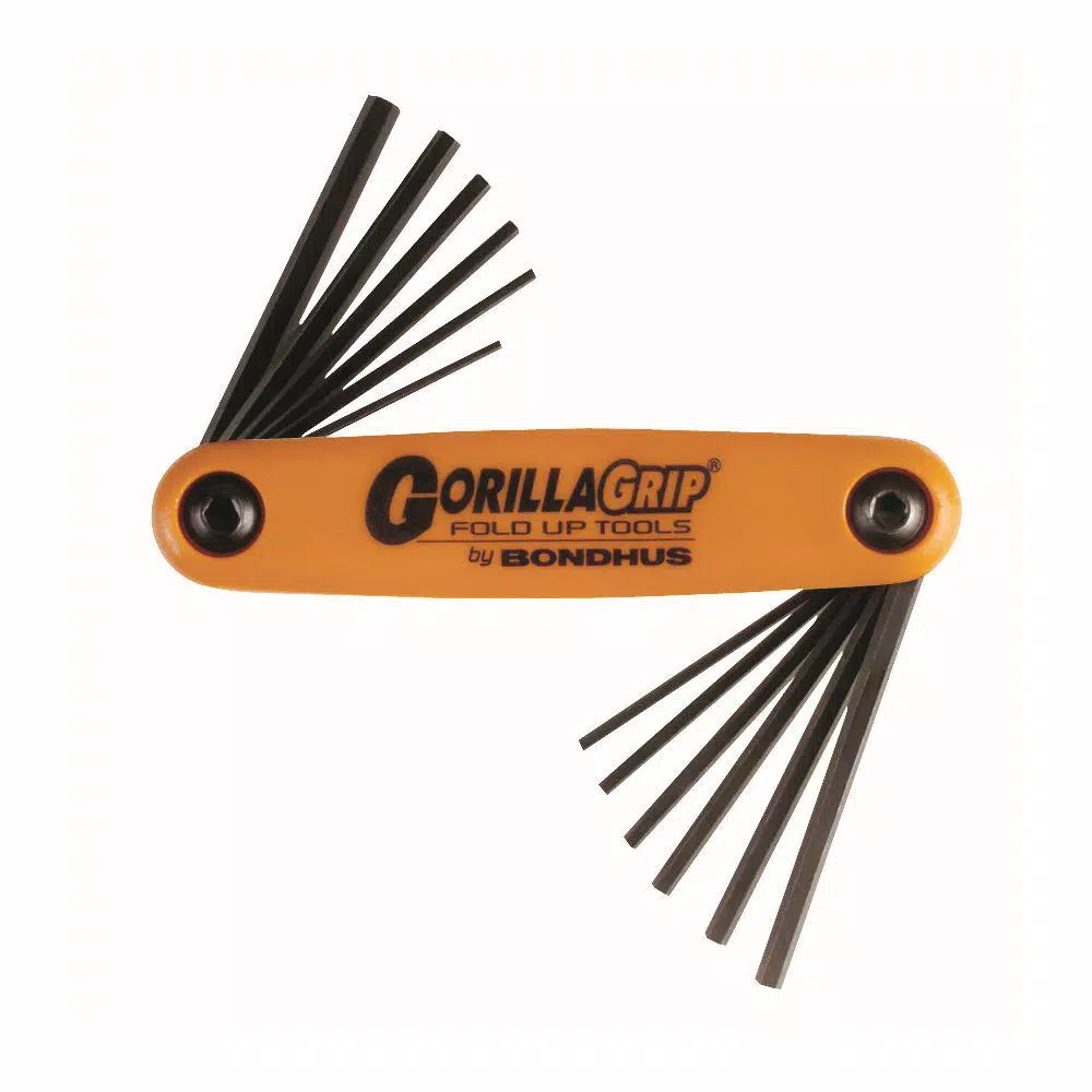 Bondhus 34-Piece Hex Key Set: Standard & Metric Ball End L-Wrenches and GorillaGrip Fold-Up Tool