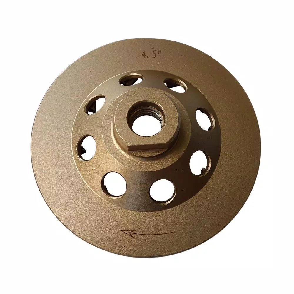 EDiamondTools 4.5 in. Diamond Grinding Wheel for Concrete and Masonry, 18 Segments, 5/8"-11 Threaded Arbor
