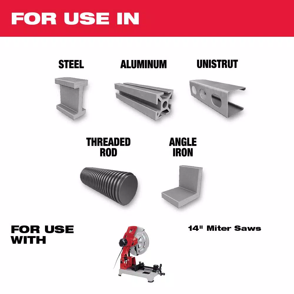 Milwaukee 14 in. 90T Carbide Teeth Thin Metal Cutting Circular Saw Blade