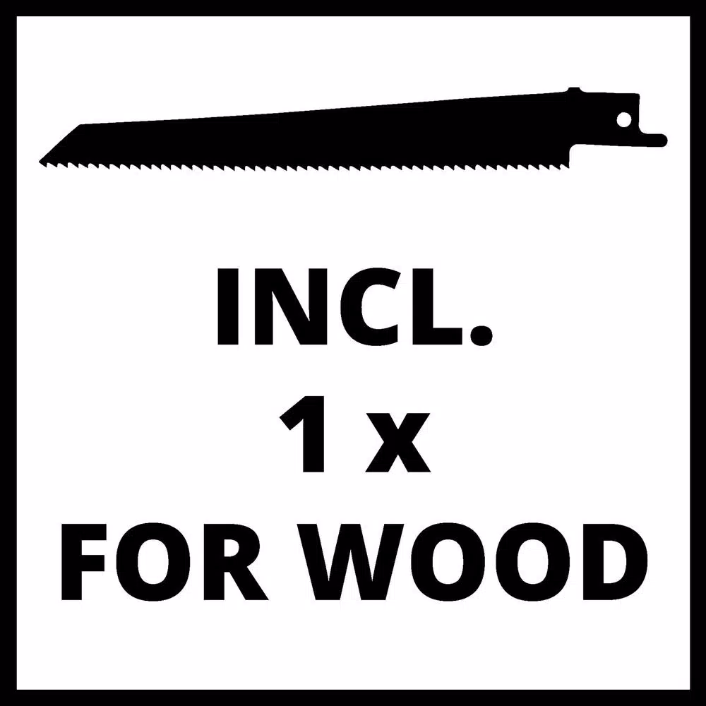 Einhell PXC 18V Cordless Reciprocating Saw, 2600 SPM, 1 in. Stroke with 6 in. Wood Blade (Tool Only)