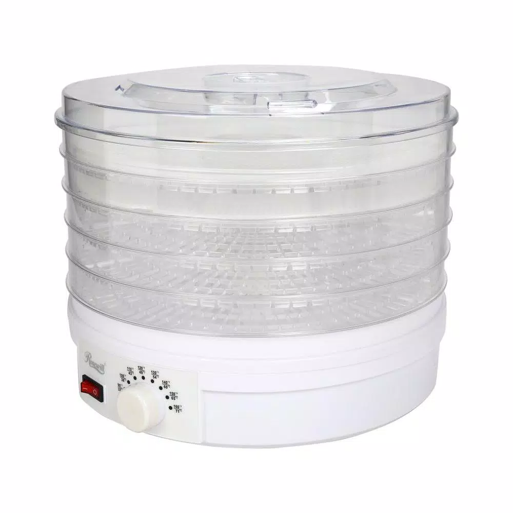 Rosewill 5-Tray White Food Dehydrator with Adjustable Thermostat, 250W
