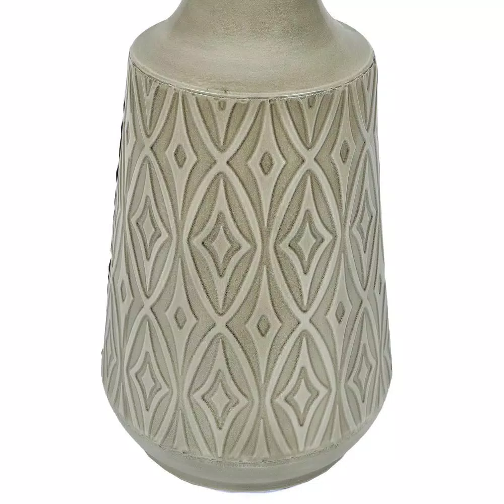 Winsome House 2-Piece Green-Gray Metal Damask Urn Vase Set
