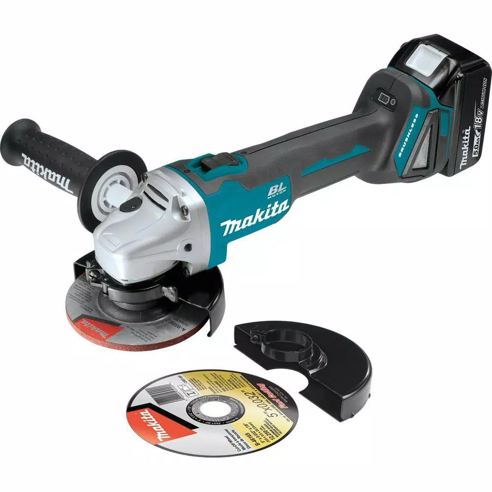 Makita 18V LXT Brushless 4-1/2"/5" Angle Grinder Kit with 5.0Ah Battery Bonus